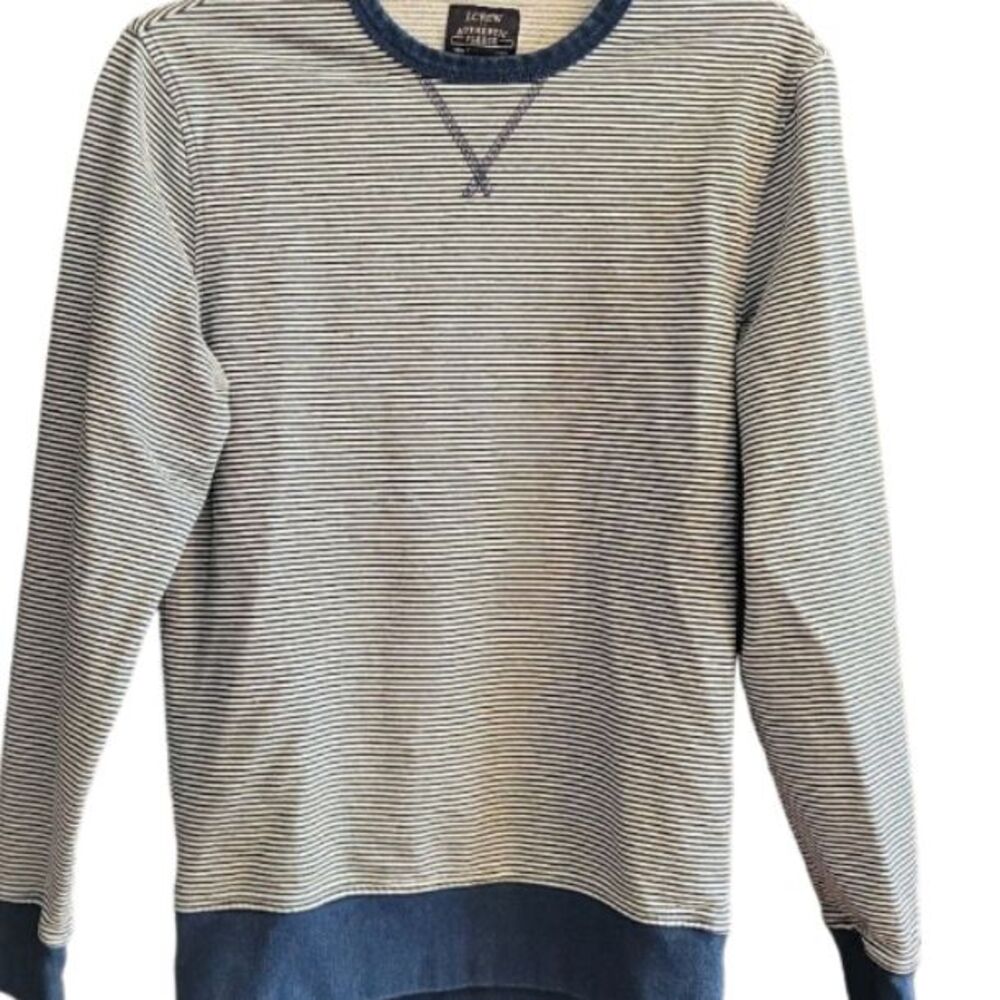 J. Crew Classic Striped Cewneck Sweatshirt size men's XS